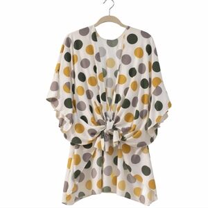 Riah Fashion's Polka Dot Ruffle Kimono
